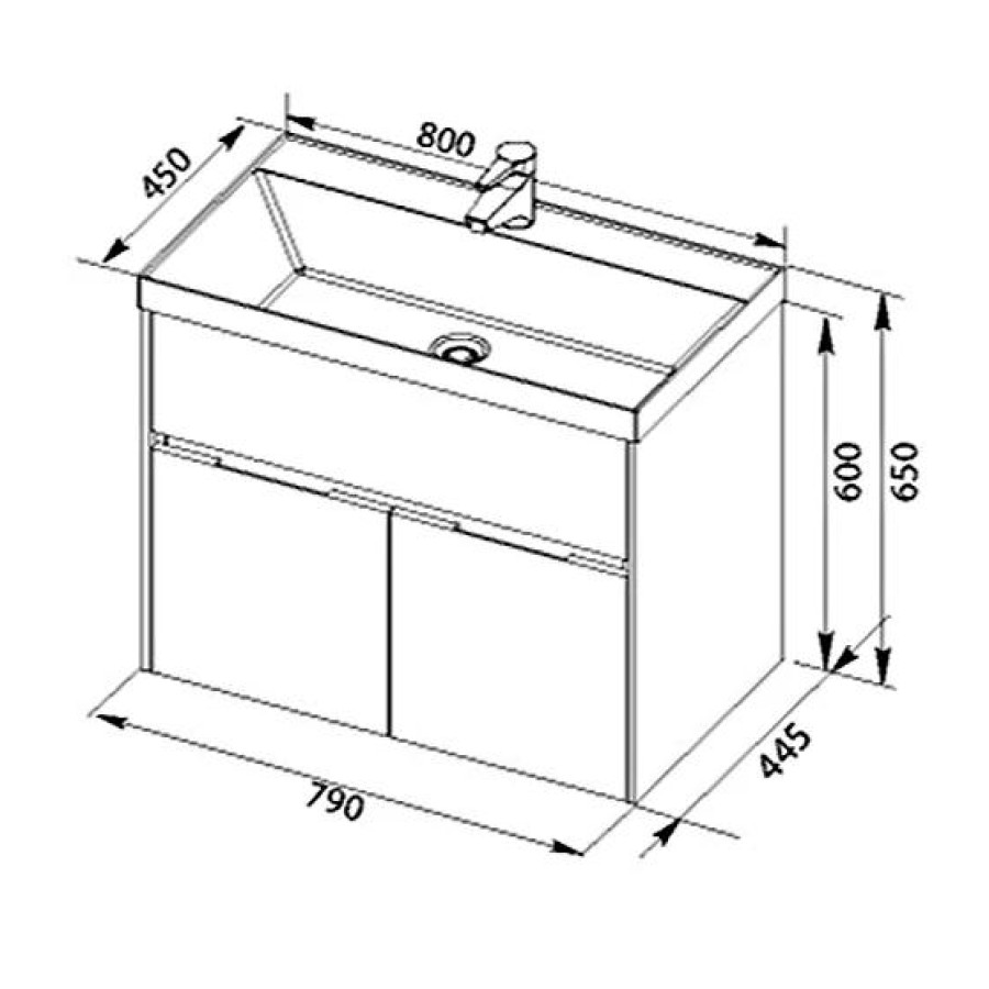 Раковина - столешница Aquanet Орлеан 80 Quick Clac 00179395