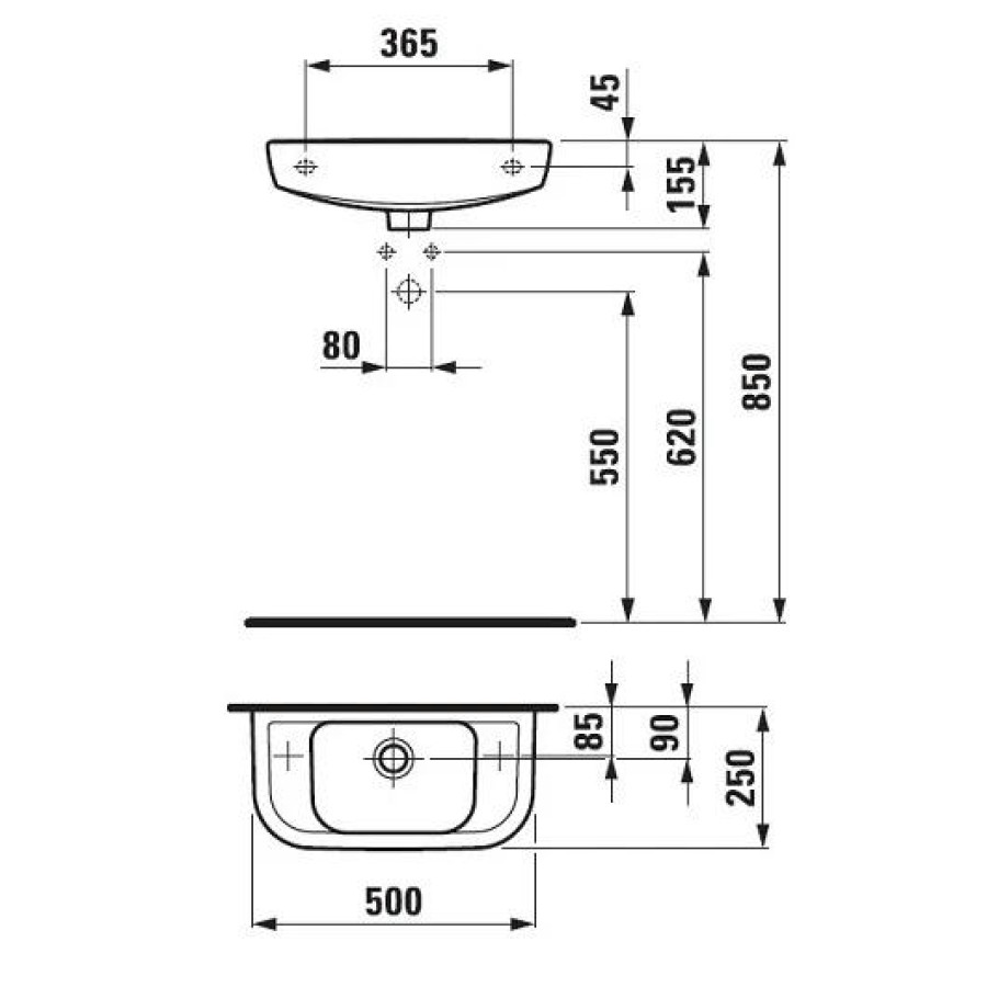 Раковина подвесная Laufen Pro 50х25 8.1695.7.000.106.1