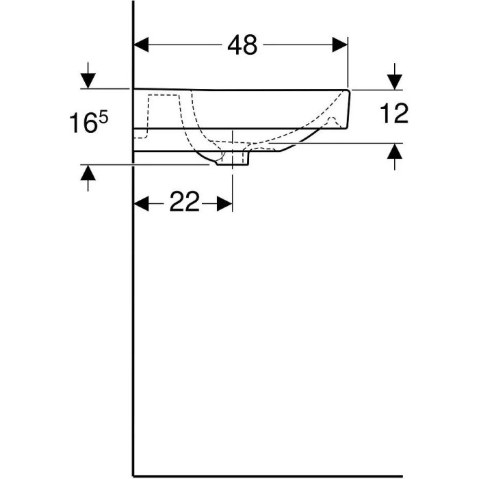 Раковина подвесная Geberit Smyle Square 120 500.226.01.1