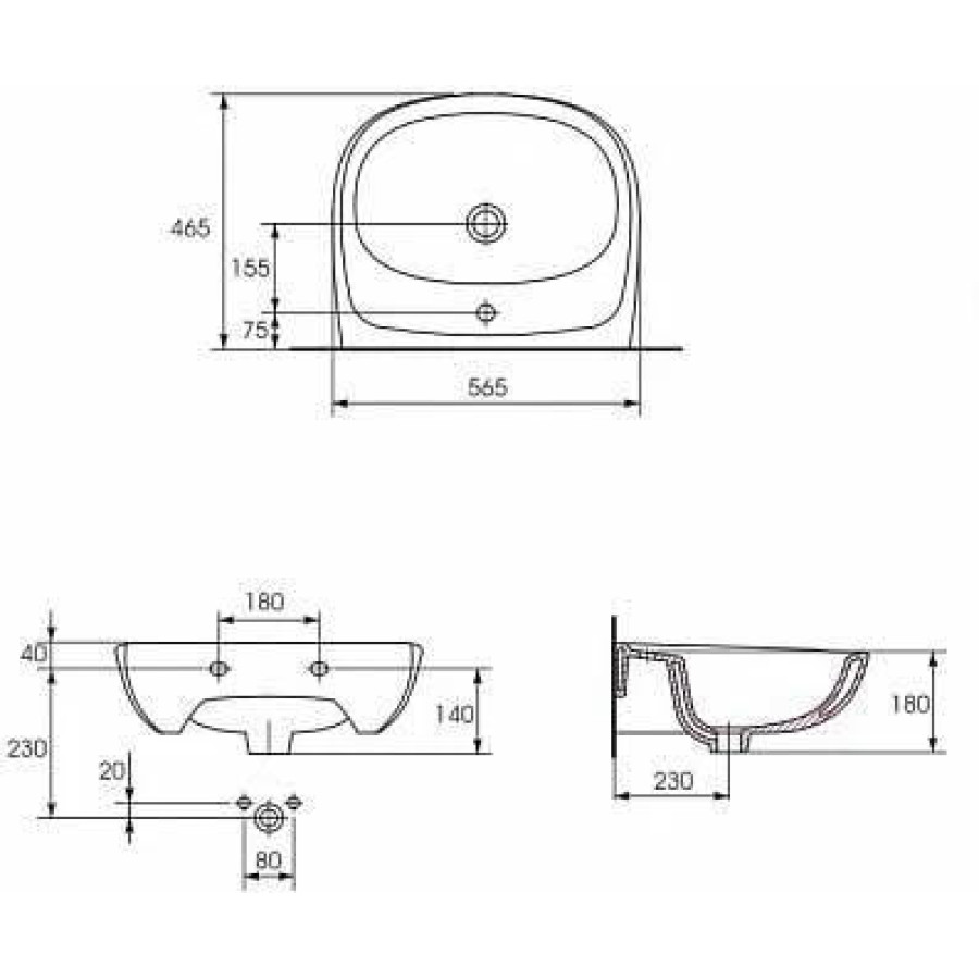 Раковина Cersanit Mito Market S-UM-MIM55/1-w