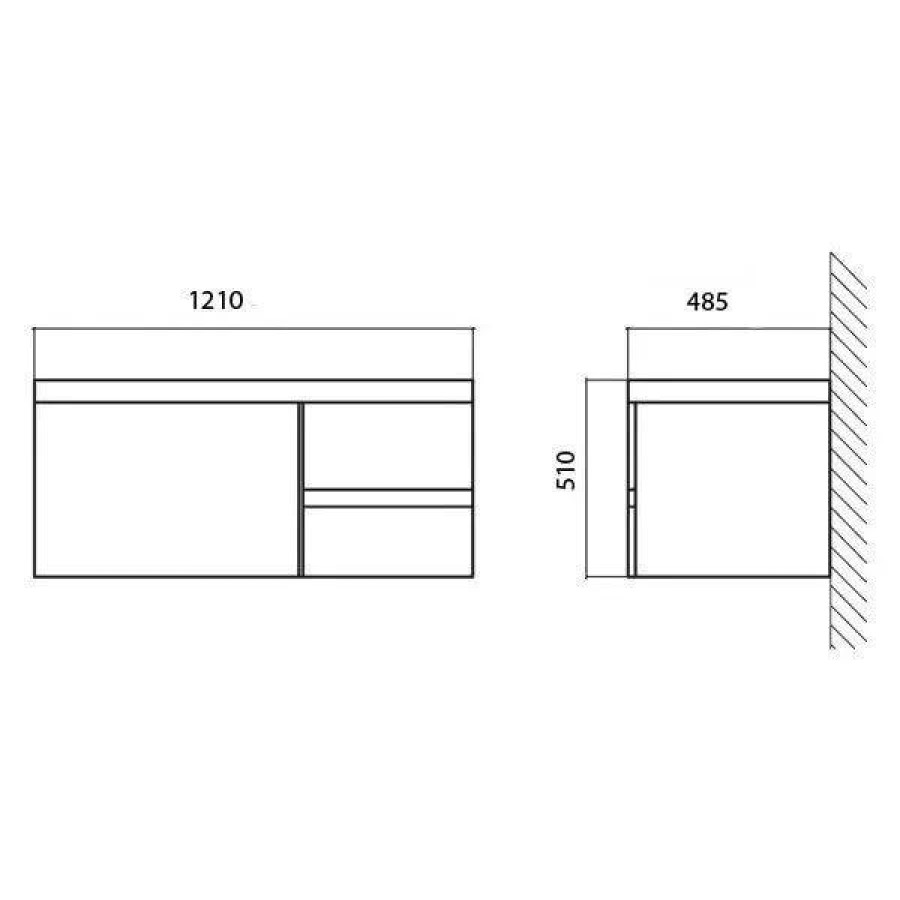 Раковина BelBagno Prospero 120 см PROSPERO-1200-LVB-LEFT левая