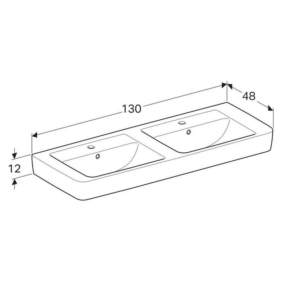 Раковина подвесная Geberit Renova Nr.1 Plan 130x48 122130000