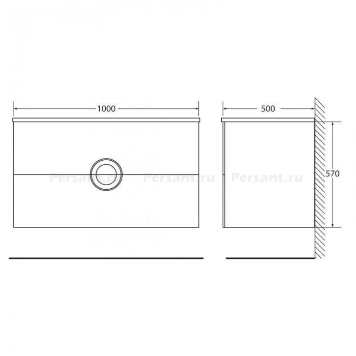 Раковина BelBagno Onda 100 см BB1000/500-LV-MR-OND
