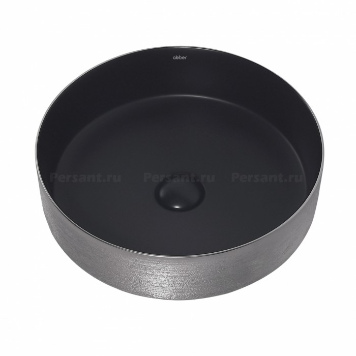 Раковина накладная Abber Bequem AC2109BS черная с серебром