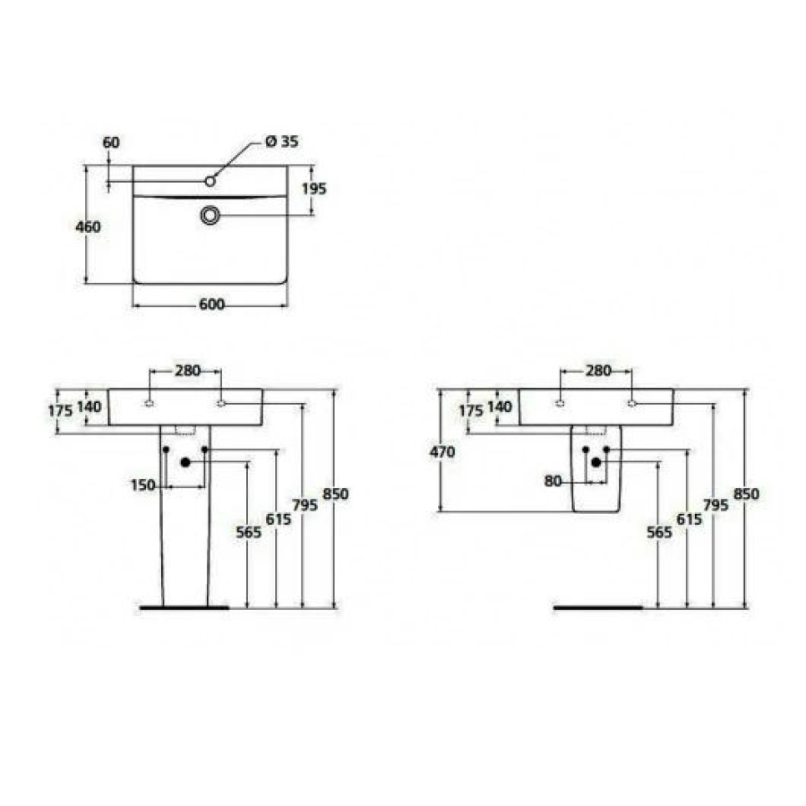 Раковина подвесная Ideal Standard Connect 60x46 E794501