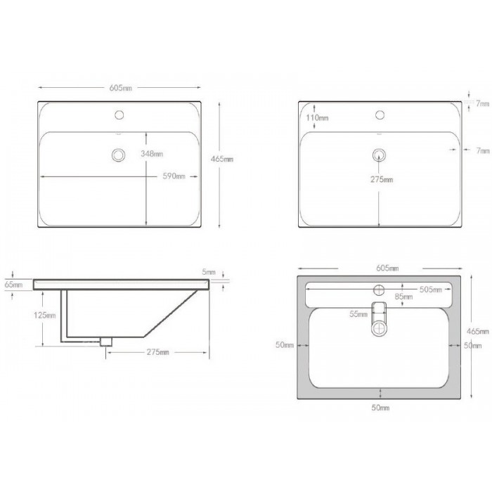 Раковина Aquanet Flash 60 белая