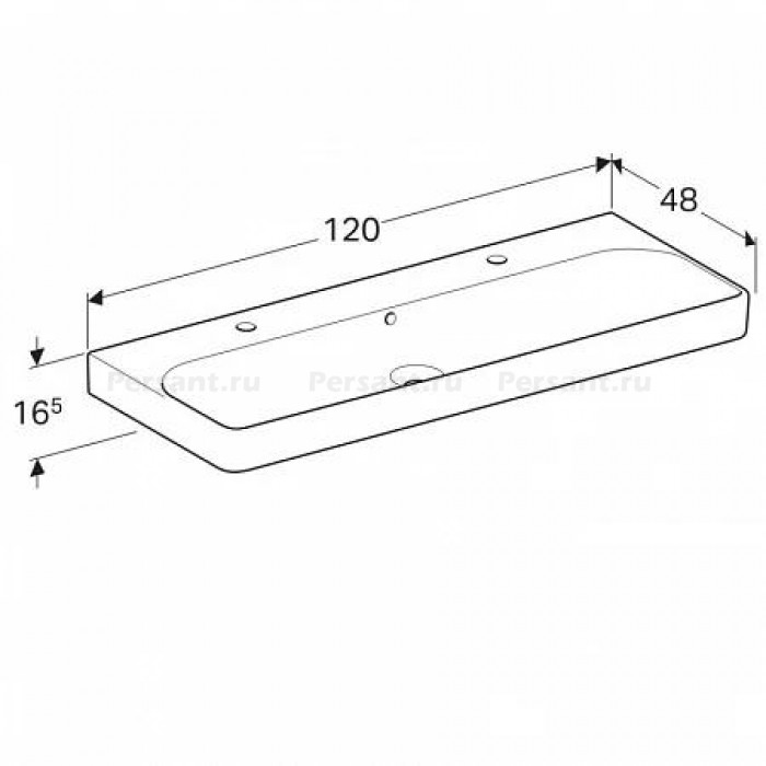 Раковина подвесная Geberit Smyle Square 120x48 500.253.01.1