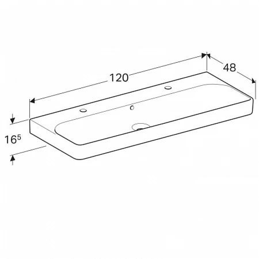 Раковина подвесная Geberit Smyle Square 120x48 500.253.01.1