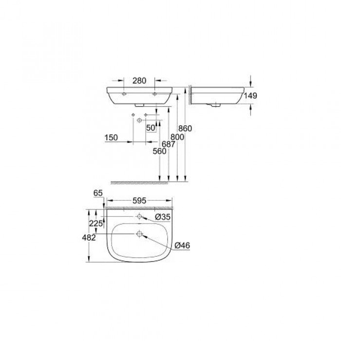Раковина Grohe Euro Ceramic 60 см 39335000 белый цвет 