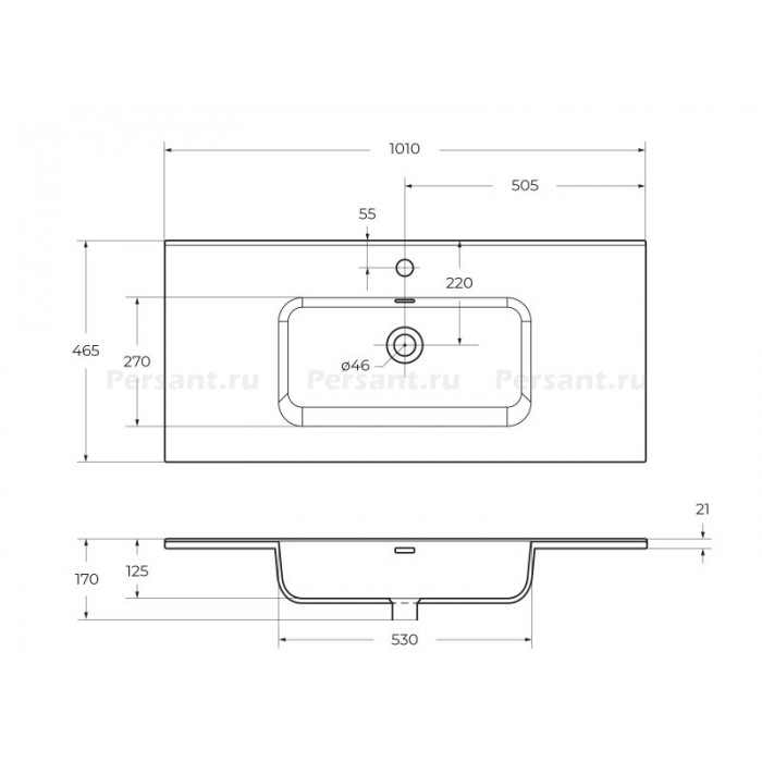 Раковина керамическая BelBagno 100 BB1000ETL