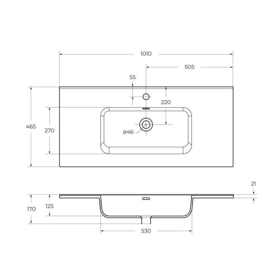 Раковина керамическая BelBagno 100 BB1000ETL