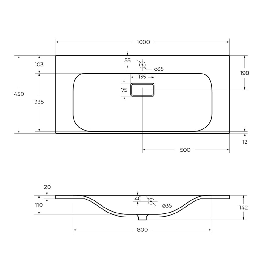 Раковина BelBagno 100 BB1000/450-LV-MR-FT белая