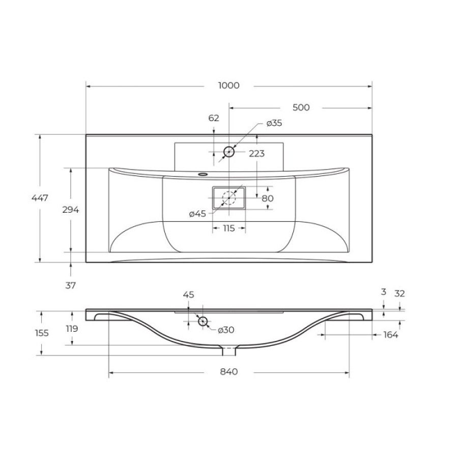 Раковина BelBagno Marino 100  BB1000/445-LV-MR-PR-NERO черная матовая