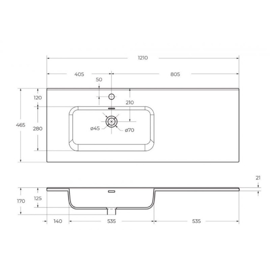 Раковина керамическая BelBagno 121 BB1200ETL-L