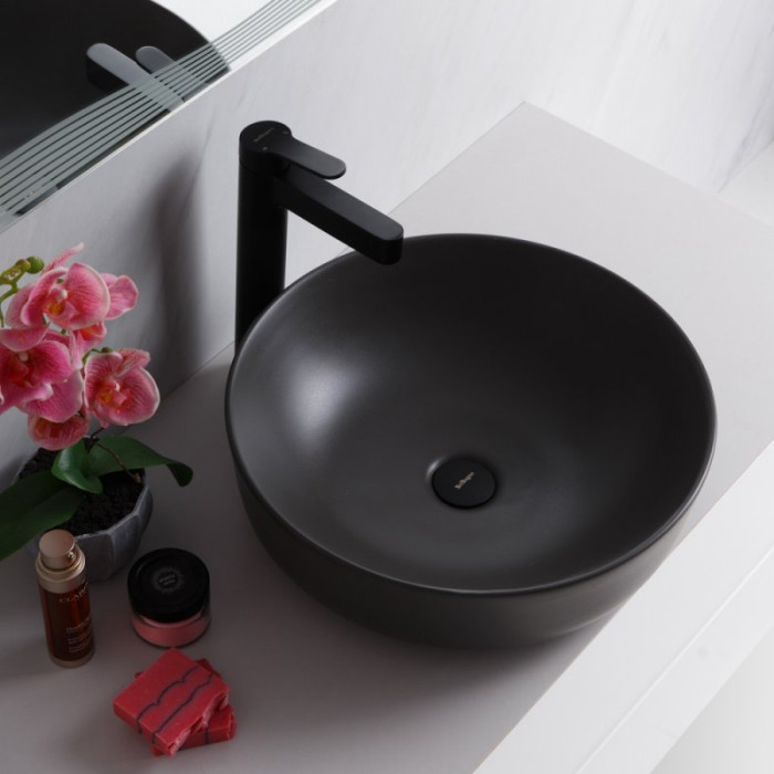 Раковина накладная BelBagno BB1315-H301 чёрная матовая