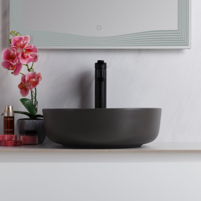 Раковина накладная BelBagno BB1315-H301 чёрная матовая