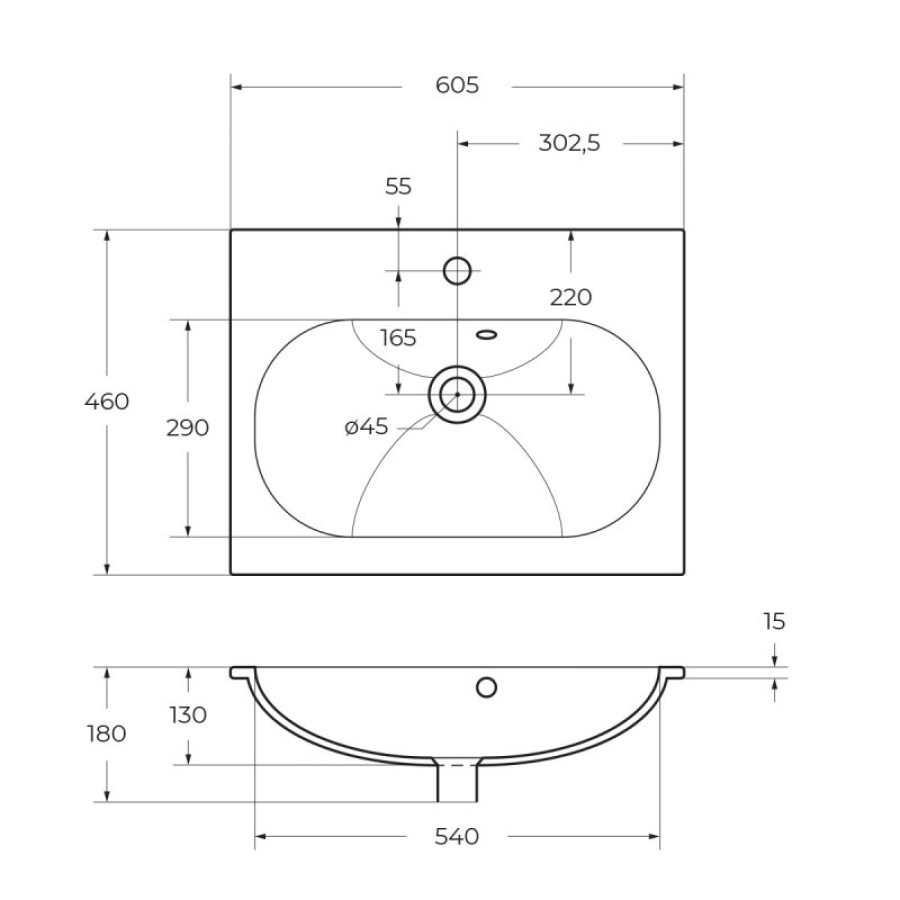 Раковина керамическая BelBagno 60 BB1923-600 белая