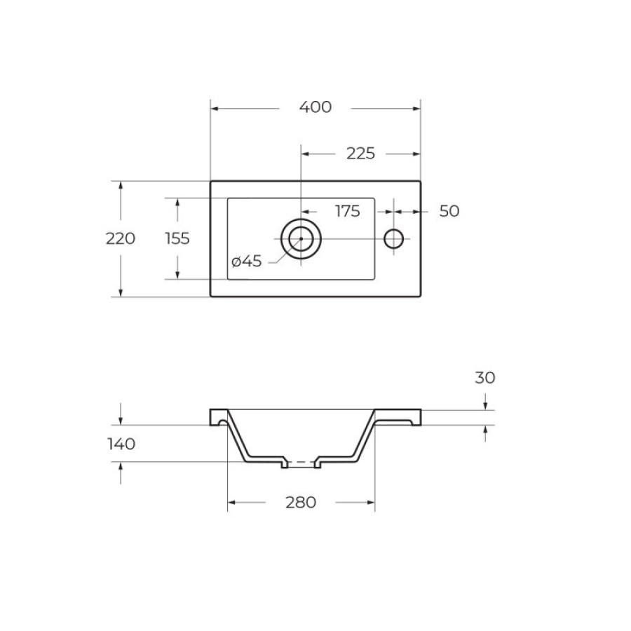 Раковина BelBagno mini 40 прямоугольная BB-400-PM-LVB