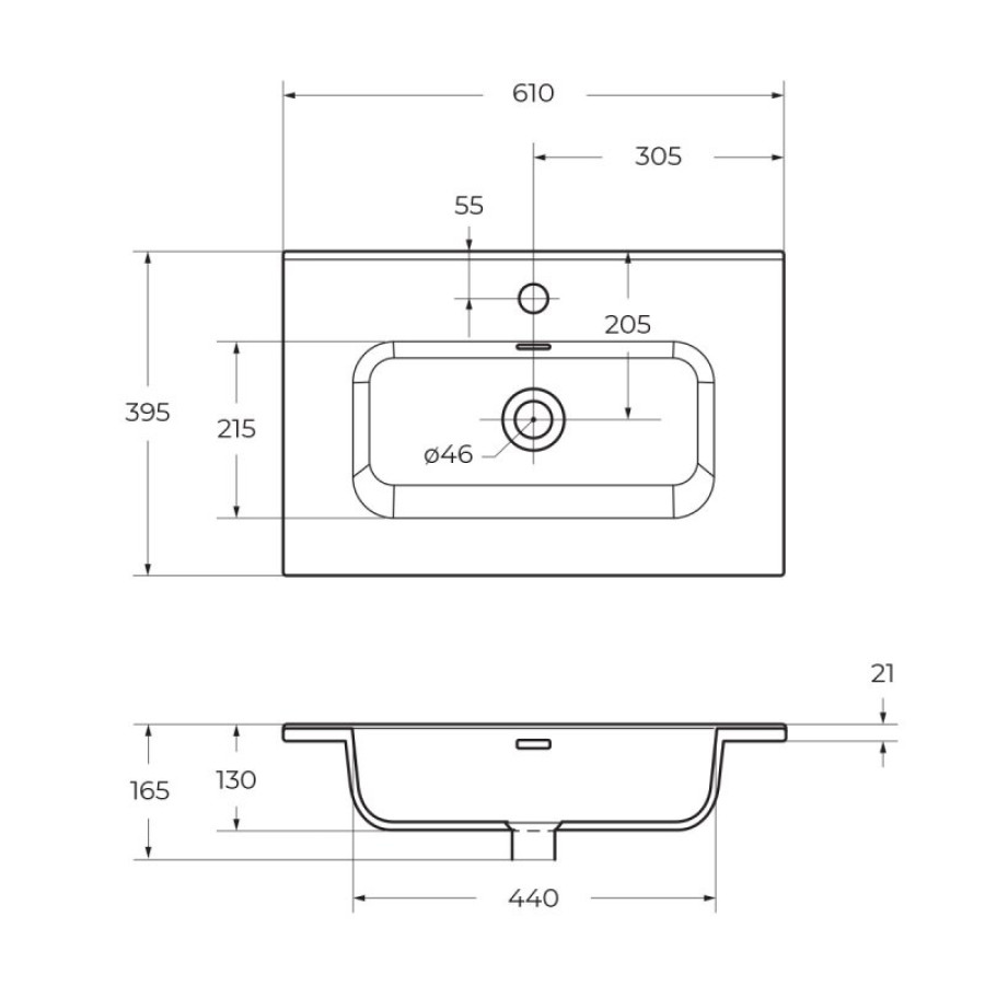 Раковина керамическая BelBagno 61 BB-8099-3-60 белая