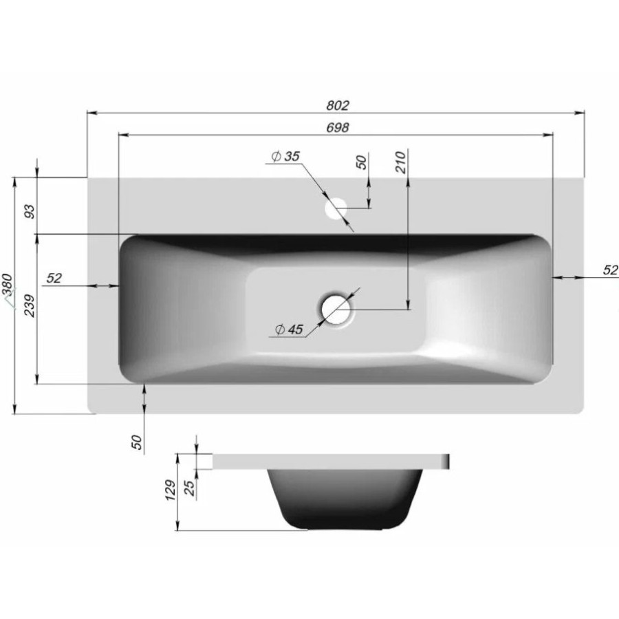 Раковина BelBagno 80 BB800/380-LV-MR-ETN белая