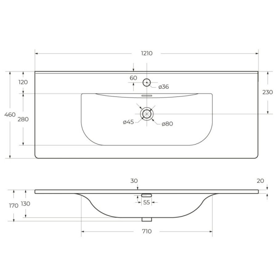 Раковина керамическая BelBagno 121 BB-8099-120 белая