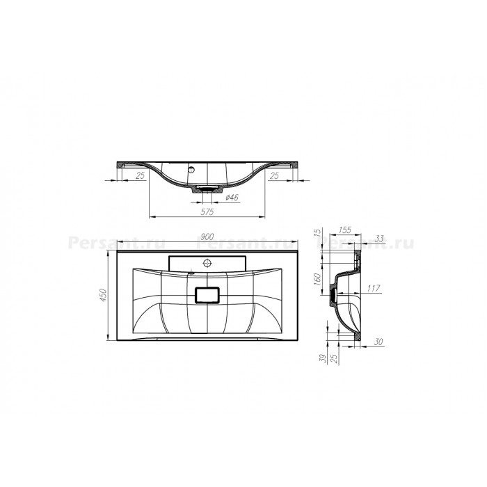 Раковина BelBagno 90 BB900/450-LV-MR-PR белая