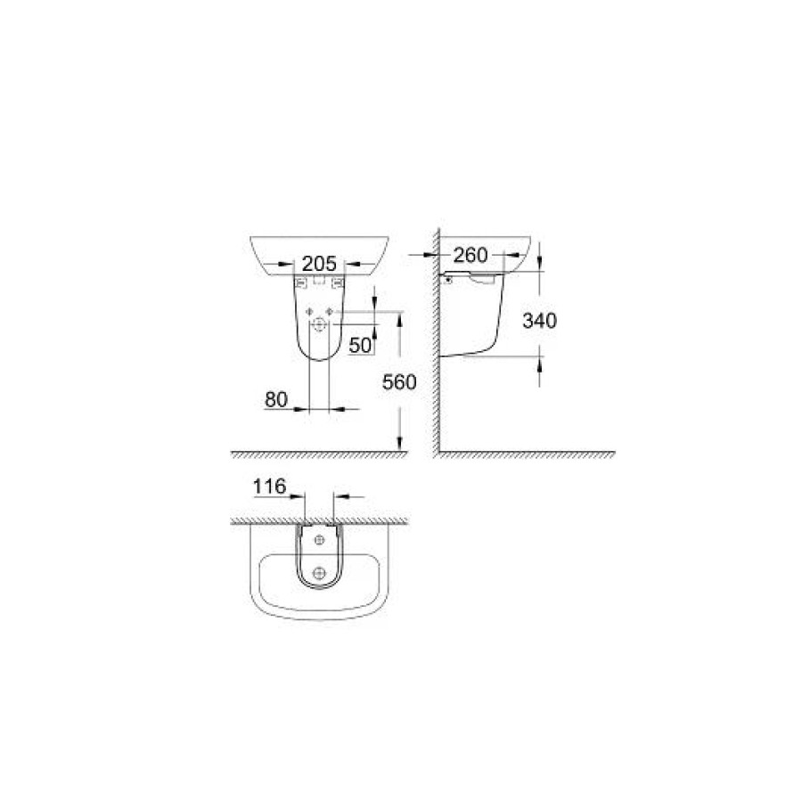 Раковина 55 см Grohe Bau Ceramic 39440000