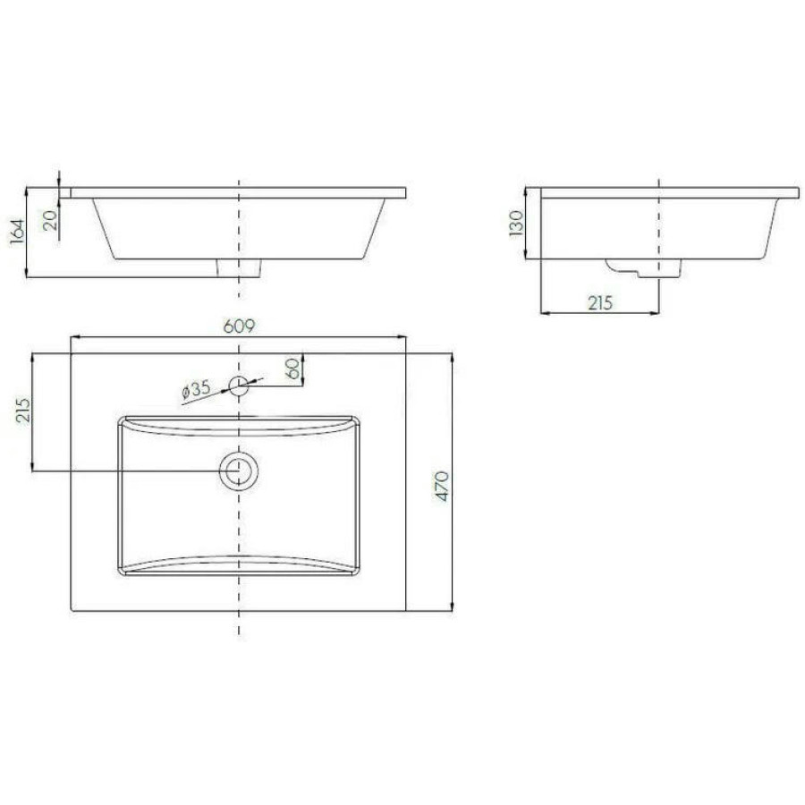 Раковина Акватон Quadro 60 1AX170WBXX000