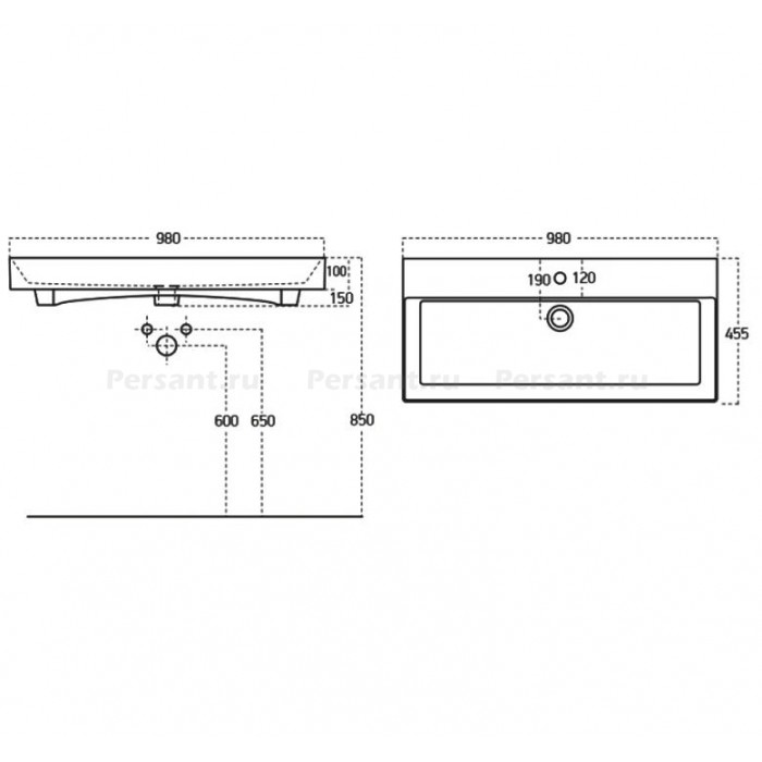 Раковина Sanovit Slim Synergy 100 черная матовая 17100