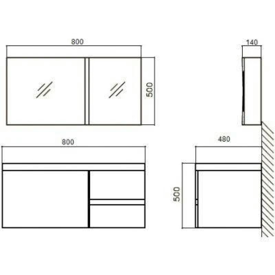 Раковина BelBagno Luce 90 см BB900AB