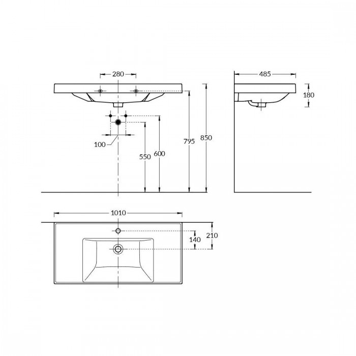 Раковина La Fenice Cubo 100 CU.NN.100 белая