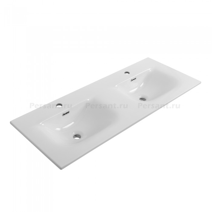 Раковина керамическая BelBagno 120 с двойной чашей czr-8099-120-2 белая