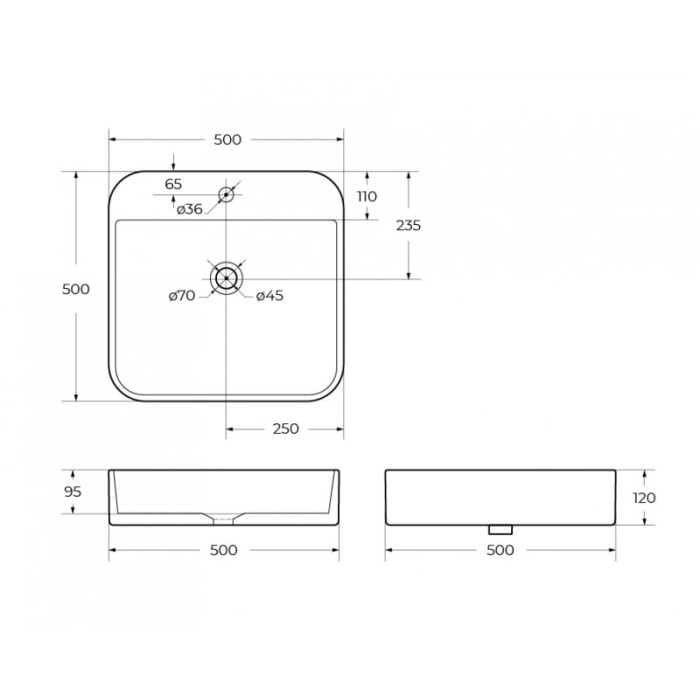 Раковина накладная Cezares 50x50 CZR-LFT-50-LVB