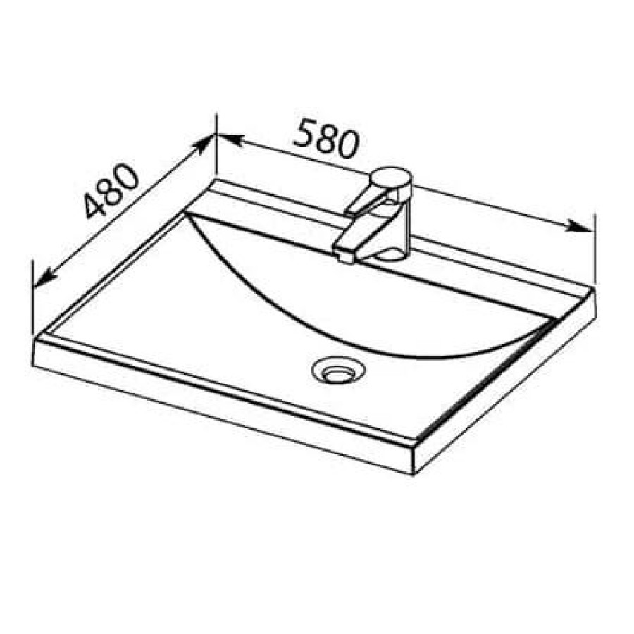 Мебельная раковина Aquanet Нота 58 NEW 00204117