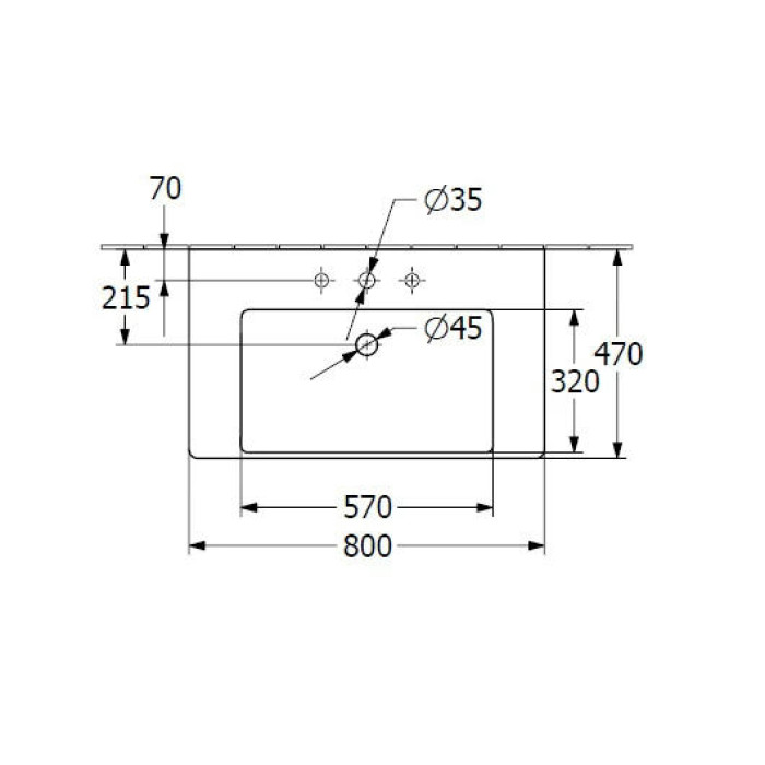 Раковина Villeroy & Boch Subway 3.0 4A708001, 80x47, белая с переливом