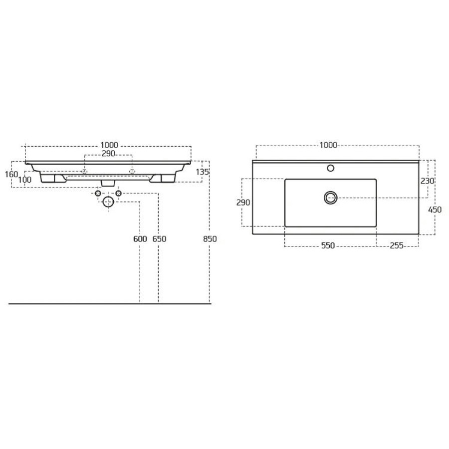 Мебельная раковина Aquanet Sanovit Atria 9100-KL 100 00182321