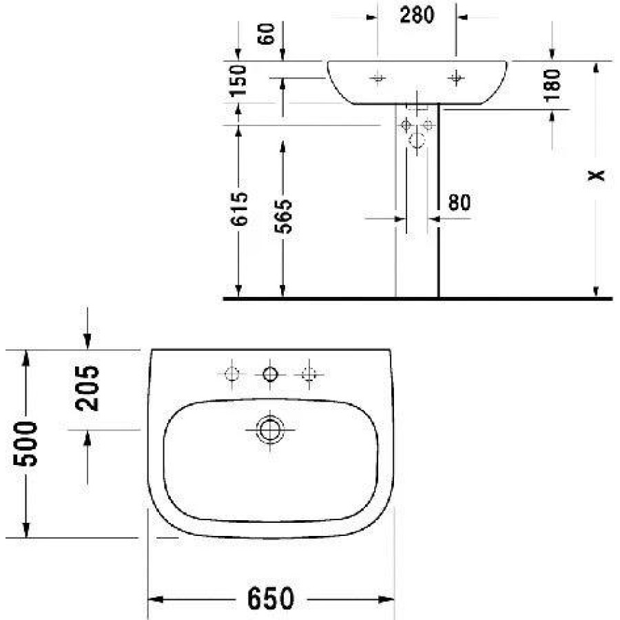 Раковина Duravit D-Code 65x50 23106500002