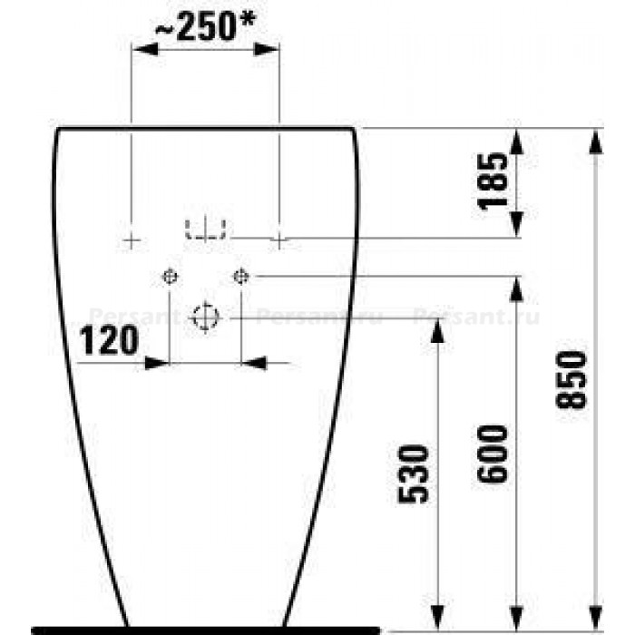 Раковина напольная Laufen Alessi IL Bagno 52х53 8.1197.1.400.104.1
