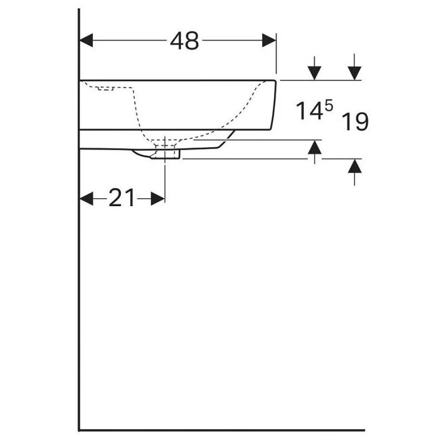 Раковина подвесная Geberit Renova Nr.1 Plan 130x48 122130000