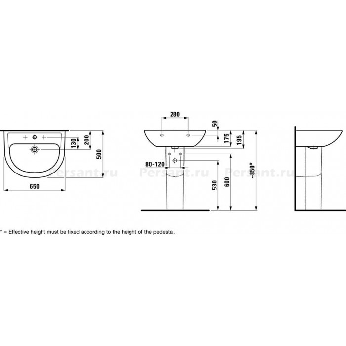 Раковина подвесная Laufen Pro 65x50 8.1095.3.000.104.1