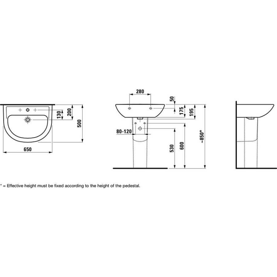 Раковина подвесная Laufen Pro 65x50 8.1095.3.000.104.1