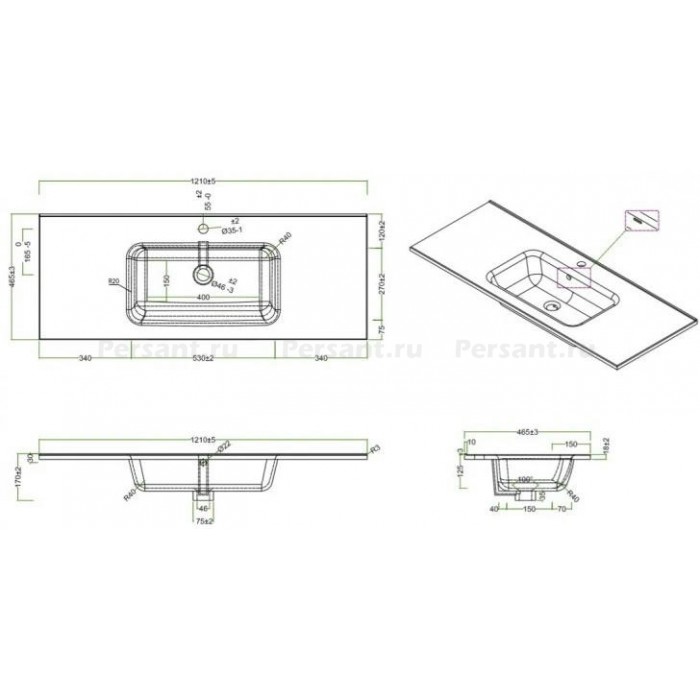 Керамическая раковина накладная BelBagno BB1200ETL 121х46 см