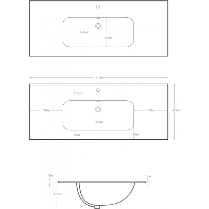 Раковина-столешница Aquanet Flat 100 00254365