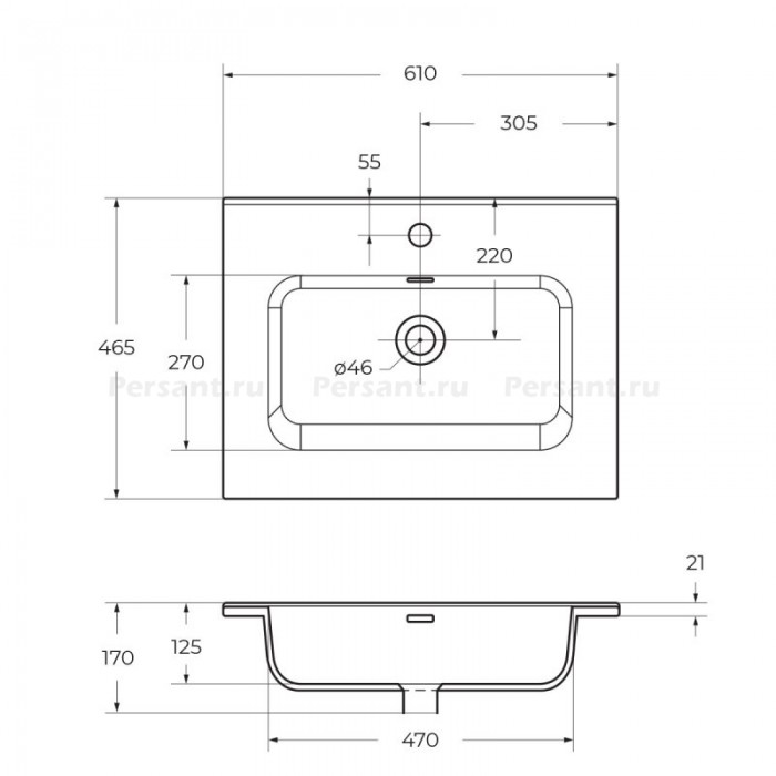 Раковина керамическая BelBagno 60 BB600ETL белая