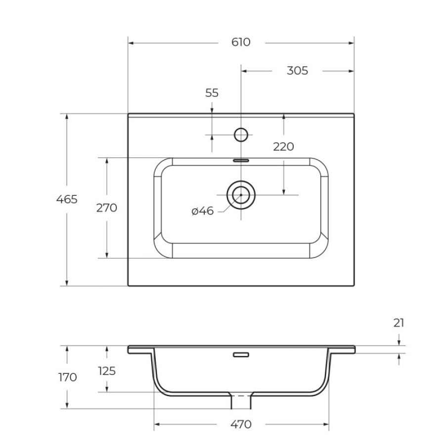 Раковина керамическая BelBagno 60 BB600ETL белая