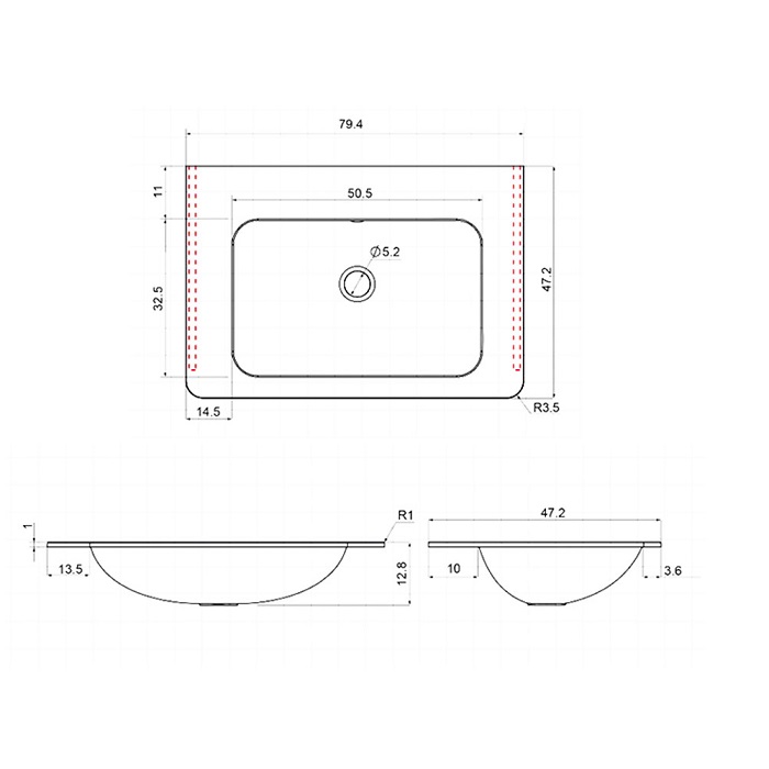 Раковина Vincea 80 VCB-2VP800W белая