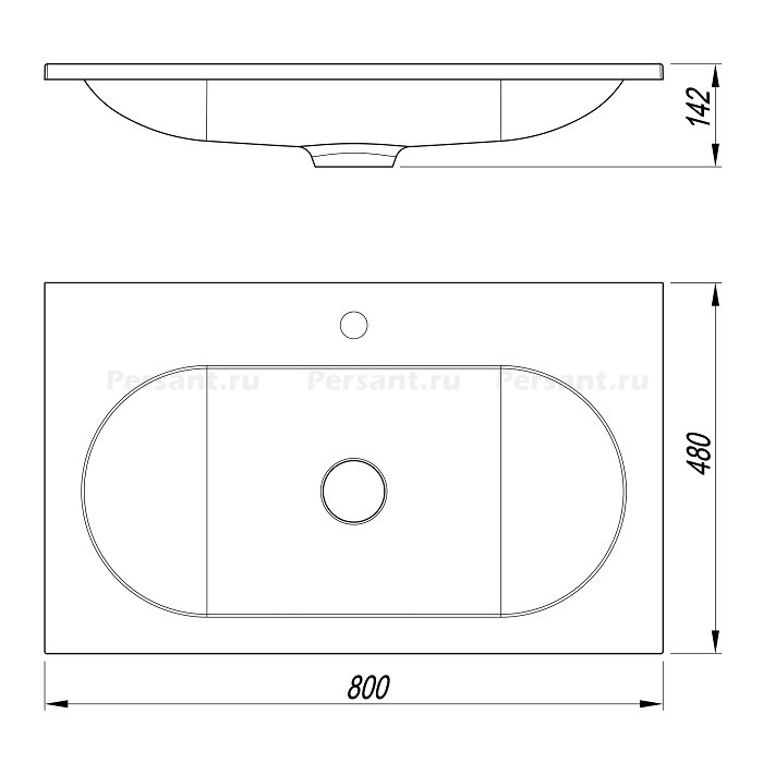 Раковина Vincea 80 VCB-4H800W белая