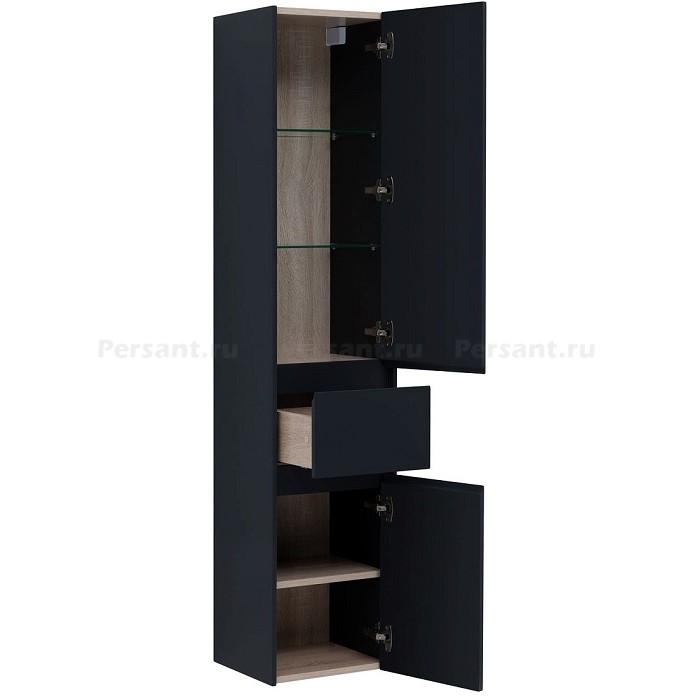 Шкаф-пенал Aquanet Бруклин 35 антрацит матовый 00310138 подвесной, правый