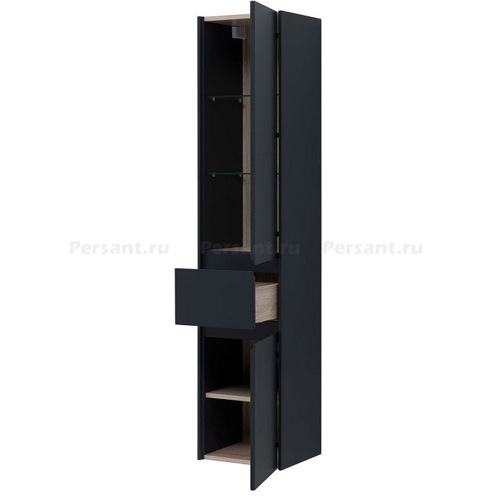 Шкаф-пенал Aquanet Бруклин 35 антрацит матовый 00310138 подвесной, правый