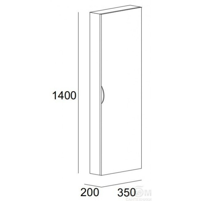 Шкаф-пенал Cezares Stylus 30 универсальный 55179 bianco opaco